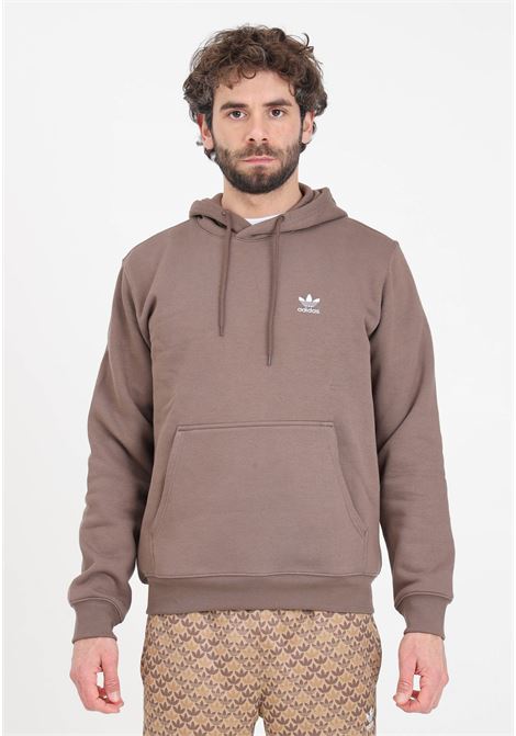 Brown men's sweatshirt Hoodie trefoil essentials ADIDAS ORIGINALS | IR7786.